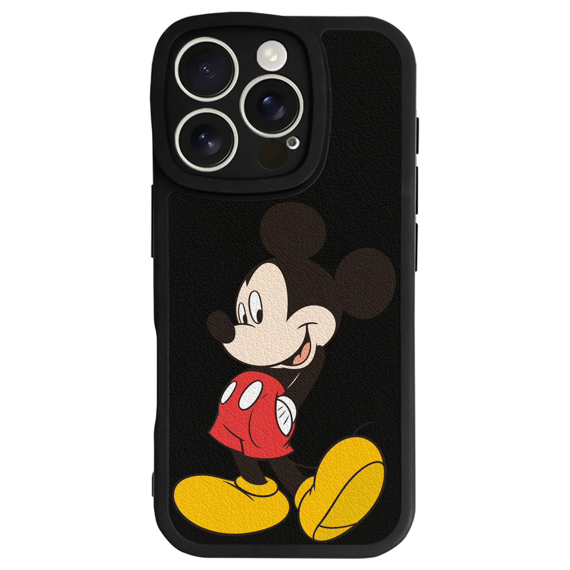 （画像用） ミッキーマウス Mickey Mouse 【iPhone 16シリーズ対応】シリコンスマホケース（レザー調） 材質：シリコン